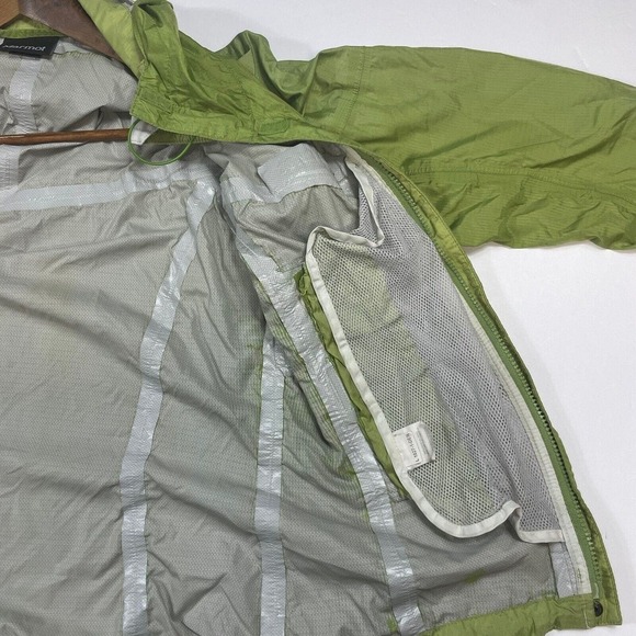 Marmot Jacket Womens Small Green Nylon Full Zip Hooded Coat Windbreaker Pockets - Picture 10 of 11